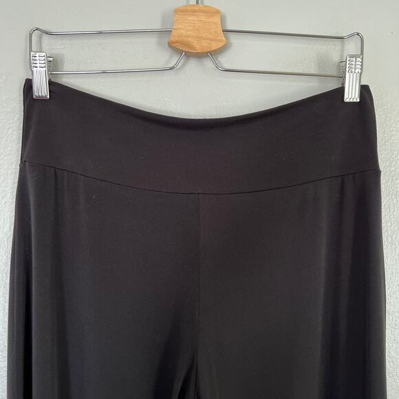 Clara Sun Woo Women's Pull-on Palazzo Wide Leg Pants Size XL Black Travel Flowy - Picture 5 of 10